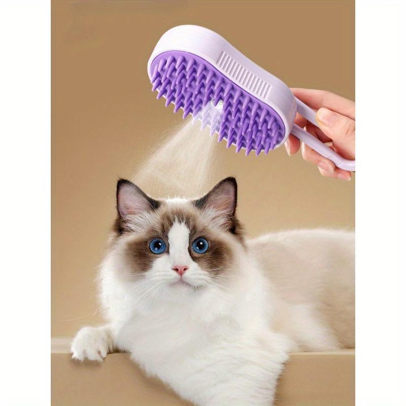 Steam Cat Grooming Brush - Silicone Brush Hair, Water Mist Massage Comb, Remove Shedding Hair without Bathing, Steam Comb, Spray Massage Pet Comb
