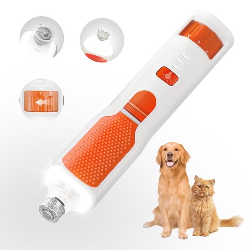 2-In-1 Pet Nail Clipper and Grinder, Dog Nail Clipper Trimmer, Ultra Quiet Electric Nail Set, Rechargeable, Suitable for Trimming Toes and Claws of Dogs and Cats of All Sizes