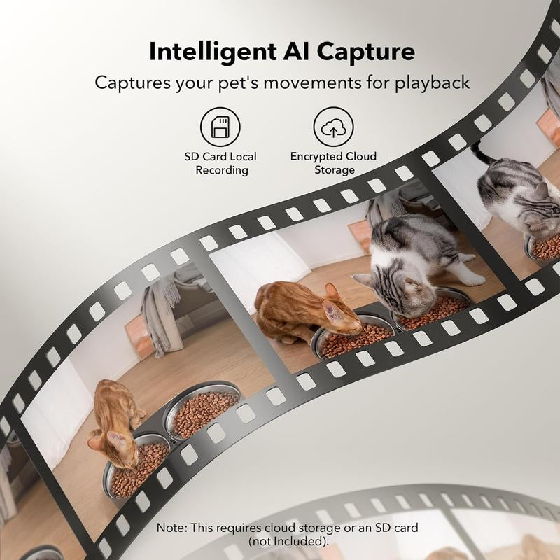 PETLIBRO Automatic Cat Feeder with Camera for Two Cats, 1080P HD Video with Night Vision, 5G Wifi Pet Feeder with 2-Way Audio for Cat & Dog, Low Food & Motion & Sound Alerts, Dual Tray, Black 5L PETLIBRO