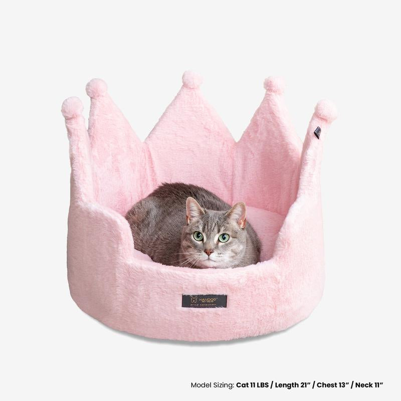 Crown Dog & Cat Fun Bed Cloud Prive Collection - Royal Blush Pink