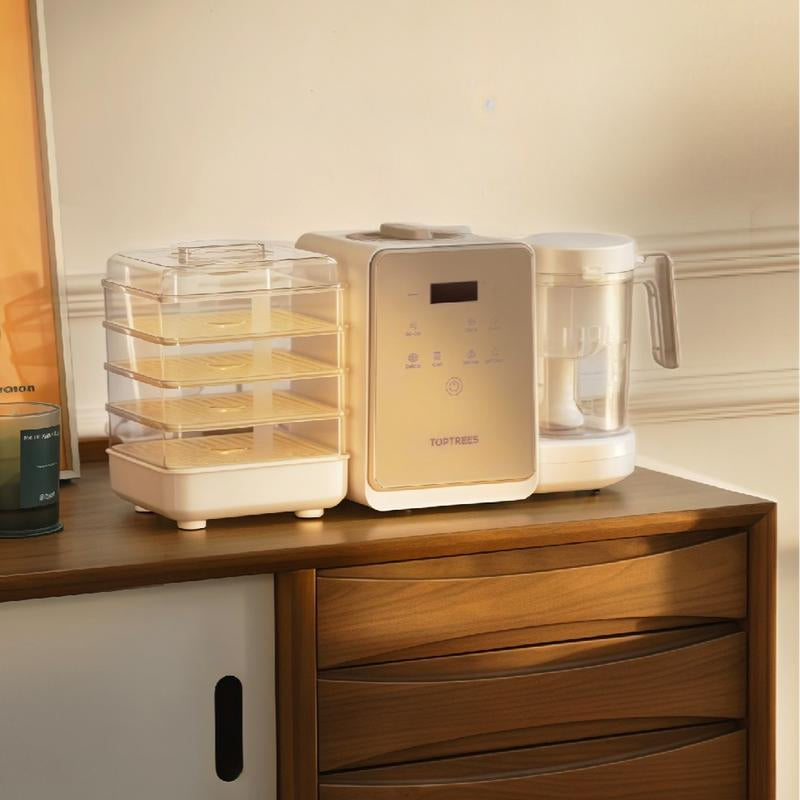 Toptrees Pet Treats Maker - 10 Types of Homemade Fresh Pet Treats & Foods for 5 Pets 5.5-Qt 7-In-1 Cooking Machine with Easy One-Step Touch Panel 100+ Pet DIY Recipes Wet Cat Food Dog Jerky T1 Smart Design