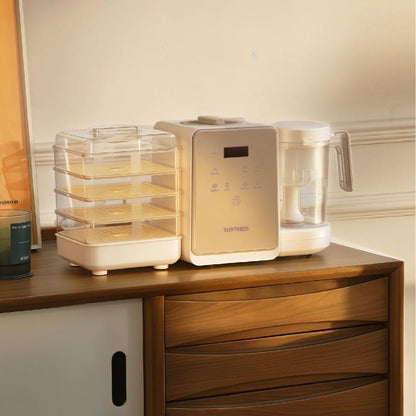 Toptrees Pet Treats Maker - 10 Types of Homemade Fresh Pet Treats & Foods for 5 Pets 5.5-Qt 7-In-1 Cooking Machine with Easy One-Step Touch Panel 100+ Pet DIY Recipes Wet Cat Food Dog Jerky T1 Smart Design