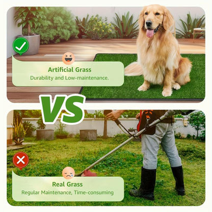 LOOBANI Large Dog Grass Pee Pad P Mat with Tray Quick Absorbency Extra Large Pet Loo for Indoor Outdoor Use Includes 2 Replacement Mats