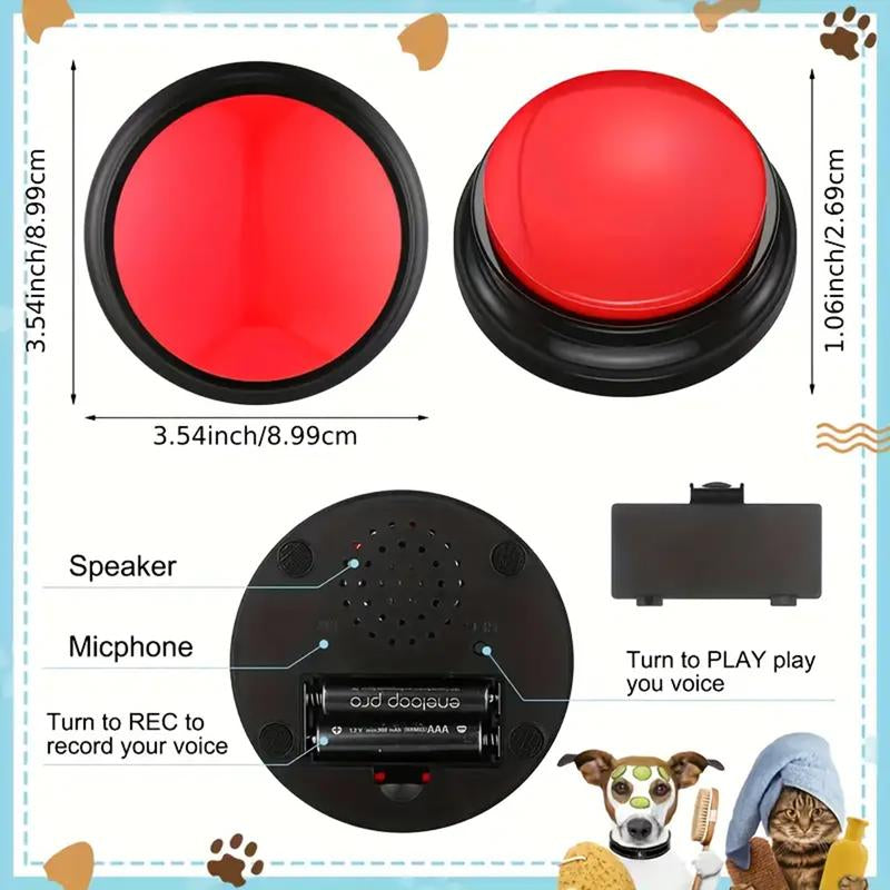 EVERBETTERUS Dog Buttons for Communication, 6 Pcs Dog Talking Button Set, Voice Recording Pet Buzzer Training Buttons, Speaking Button for Dogs with Waterproof Anti-Slip Dog Button Mat and 25 Scene Stickers