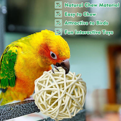 10/20 Pcs Willow Ball, Bird Foraging Toys Natural Bird Toys Chew Small Animal Chew Toy Activity for Parrot Macaw Hamster Guinea Pig Rat Parakeet Cockatiels Conure Finch Budgerigar Lovebird