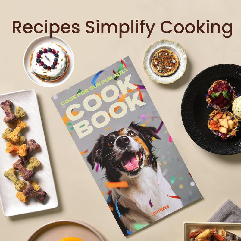 Toptrees Pet Treats Maker - 10 Types of Homemade Fresh Pet Treats & Foods for 5 Pets 5.5-Qt 7-In-1 Cooking Machine with Easy One-Step Touch Panel 100+ Pet DIY Recipes Wet Cat Food Dog Jerky T1 Smart Design