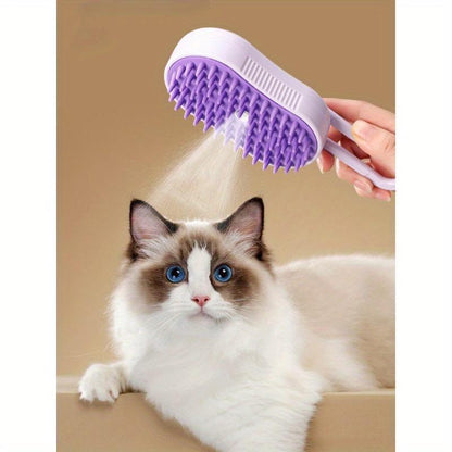 Steam Cat Grooming Brush - Silicone Brush Hair, Water Mist Massage Comb, Remove Shedding Hair without Bathing, Steam Comb, Spray Massage Pet Comb