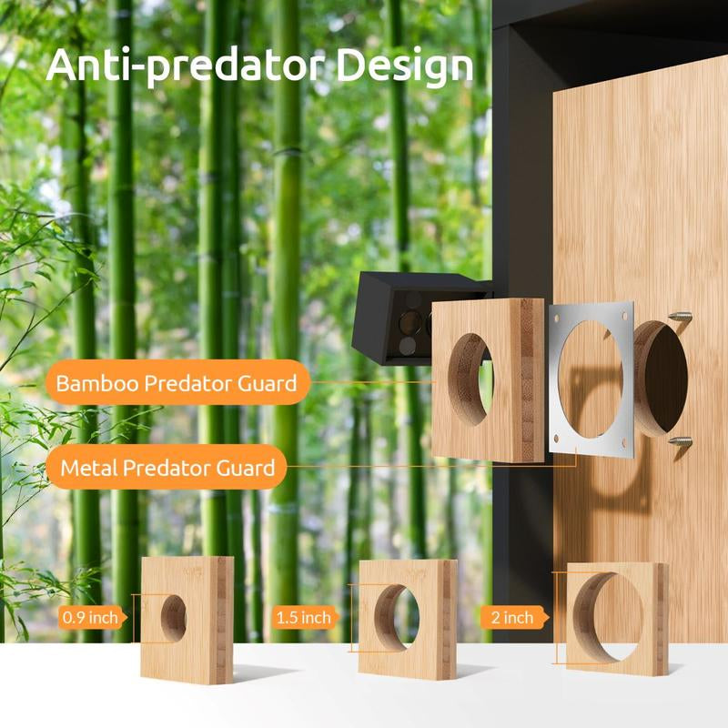 Birdfy-Netvue Smart AI Bird House with 1080P Camera & Night Vision - Fsc-Certified Bird Friendly Design for Feeding Tools - Easy Cleaning & Customize Your Own Bird Nest