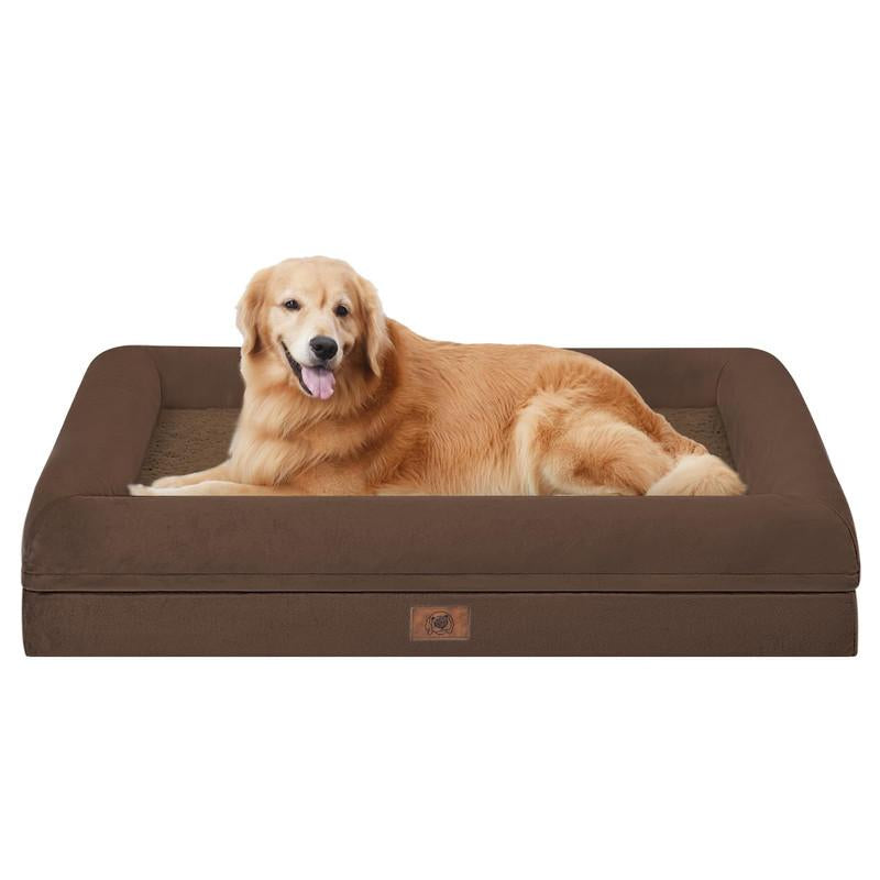 Orthopedic Washable Large Dog Bed: Large Dog Bed Bolster Waterproof - Dog Beds for Medium Xlarge Extra Dogs with Removable Cover