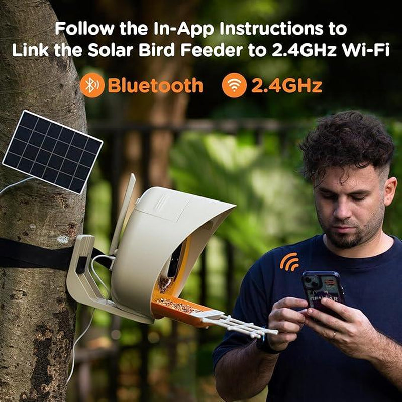 Peckperk Smart Bird Feeder with Camera, Solar Powered, Squirrel-Proof, 1080P Full-Color Night Vision Camera, Ideal Gift for Bird Lovers