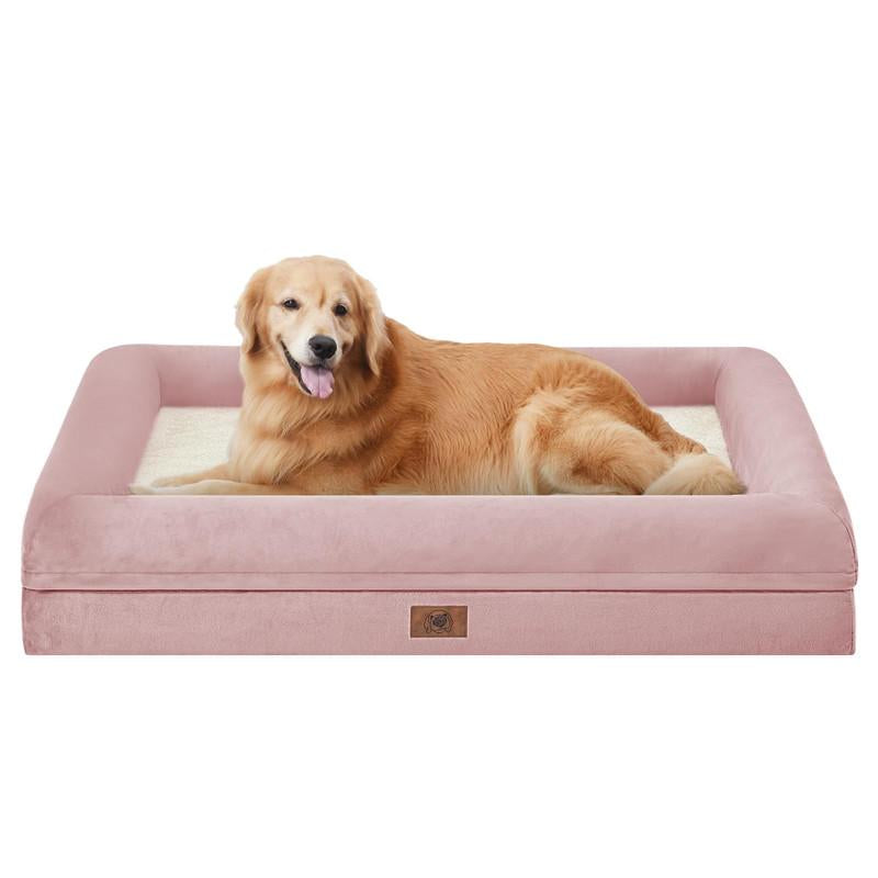 Orthopedic Washable Large Dog Bed: Large Dog Bed Bolster Waterproof - Dog Beds for Medium Xlarge Extra Dogs with Removable Cover