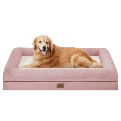 Orthopedic Washable Large Dog Bed: Large Dog Bed Bolster Waterproof - Dog Beds for Medium Xlarge Extra Dogs with Removable Cover