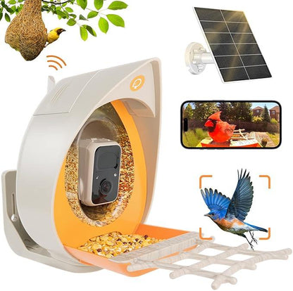 Peckperk Smart Bird Feeder with Camera, Solar Powered, Squirrel-Proof, 1080P Full-Color Night Vision Camera, Ideal Gift for Bird Lovers