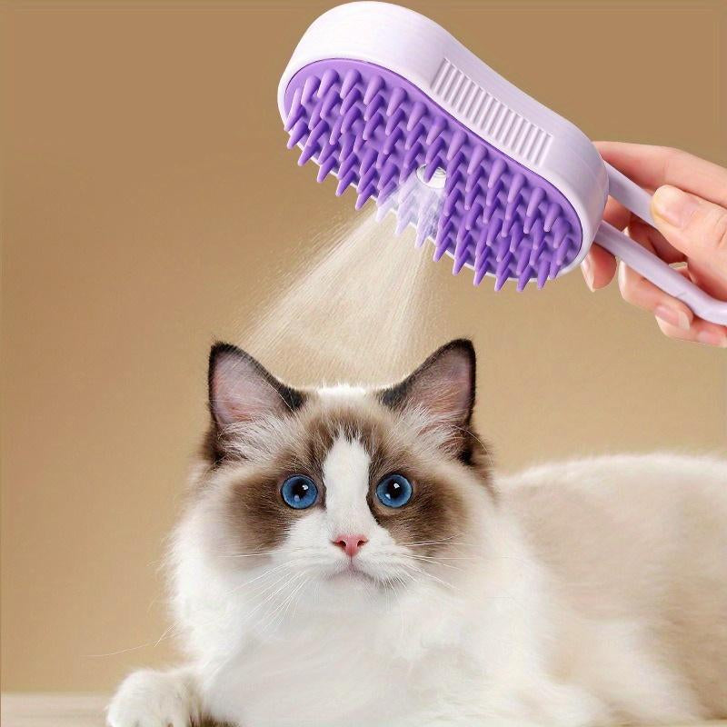 Steam Cat Grooming Brush - Silicone Brush Hair, Water Mist Massage Comb, Remove Shedding Hair without Bathing, Steam Comb, Spray Massage Pet Comb