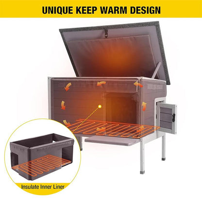 【Labor Day Offer】Aivituvin-Air91-In-Hp Wooden Heated Cat House with Adjustable Temperature Pad | Waterproof Roof| Outdoor Cat Shelter| Insulation