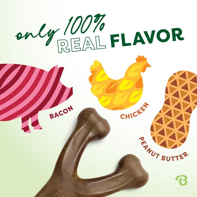 Wishbone Trio | 3-Pack of Durable Dog Chew Toys | Real Flavor & Long-Lasting Play