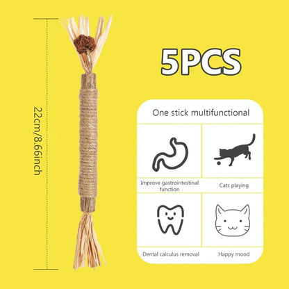 Premium Cat Chew Stick Toy, Natural Silvervine Sticks Cat Toys, Catnip Alternative Cat Chew Toys Teeth Cleaning, Matatabi Cat Treat, Edible Kitty Toys