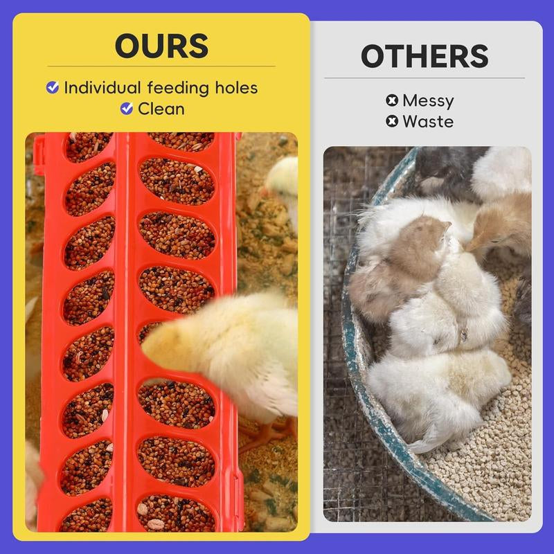 Pawaboo 5-In-1 Chicken Brooder Box for Chick Starter Kit, Includes Pet Cage Tent, Chicks Perch, Chick Feeder, 1.1L Chick Waterer, Baby Chick Supplies (Brooder Set), Green + Red + Wood Color