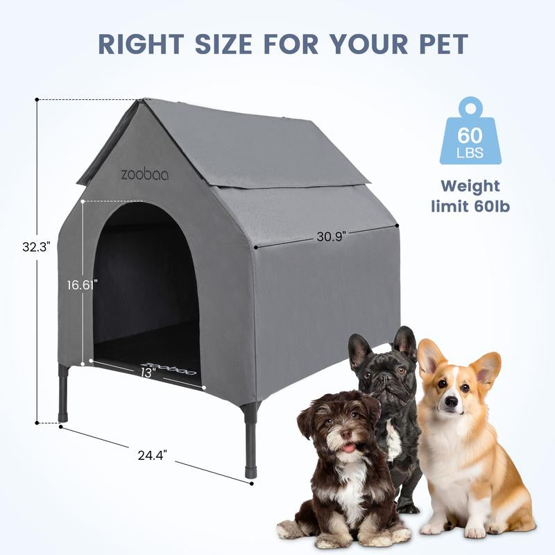 Zooba 2 in 1 Dog House, Dog Houses for Large Dogs Outside, Dog House Outdoor, Featuring Breathable 2X1 Textilene Elevated Dog House, Easy Clean and Assemble