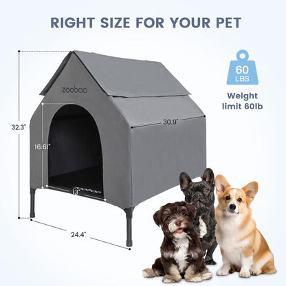 Zooba 2 in 1 Dog House, Dog Houses for Large Dogs Outside, Dog House Outdoor, Featuring Breathable 2X1 Textilene Elevated Dog House, Easy Clean and Assemble