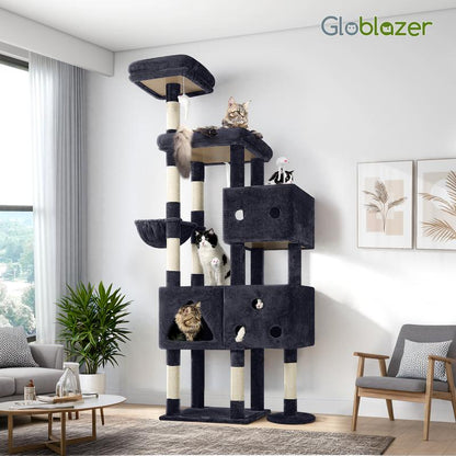 Extra Large Cat Tower, 81In Tall Cat Tree for Big Cats with 3 Condos and 8 Scratching Posts for Indoor Adult Cats