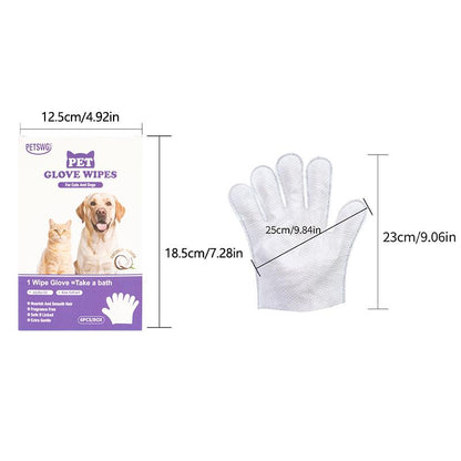 20Pcs Pet Cleaning Gloves Deodorant Bathing Wipes, Hypoallergenic Pet Cleaning Wipes Nourishing Hair Coconut Oil Dog Grooming Wipes, Puppy Bathing Gloves Wipes