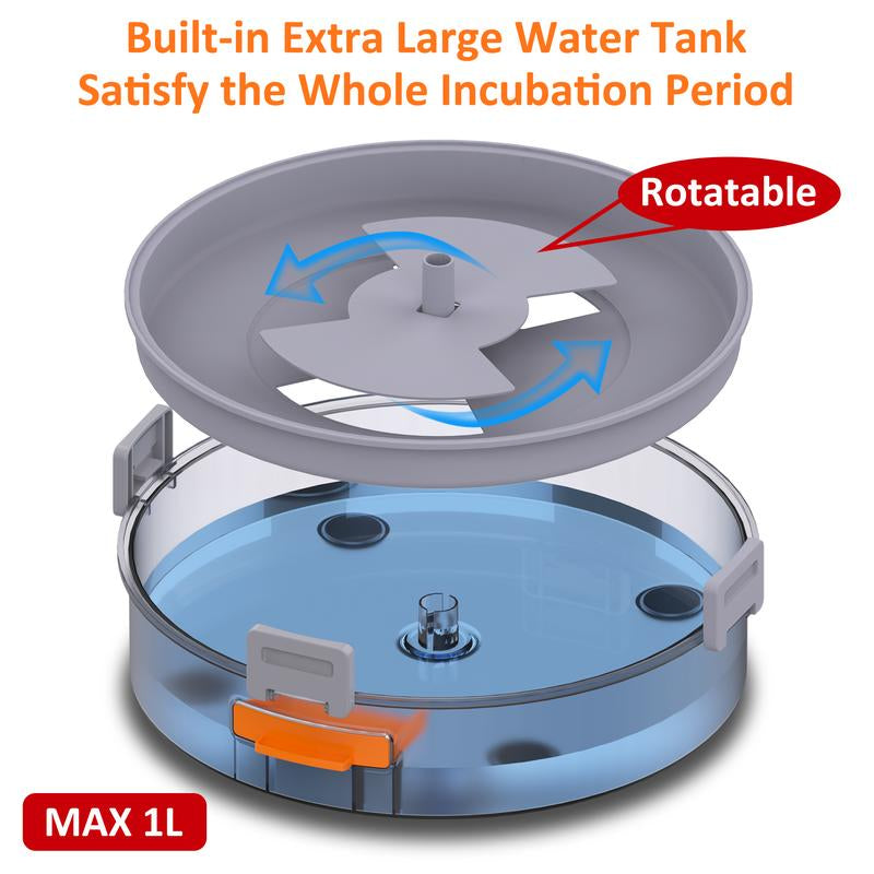 Chicken Egg Incubator 12-40 Eggs Automatic 760° Egg Turner with Digital Display Auto Temperature Humidity Control for Hatching Chicken Duck Quail Eggs High Hatch Rate Poultry Incubator - Hatchery