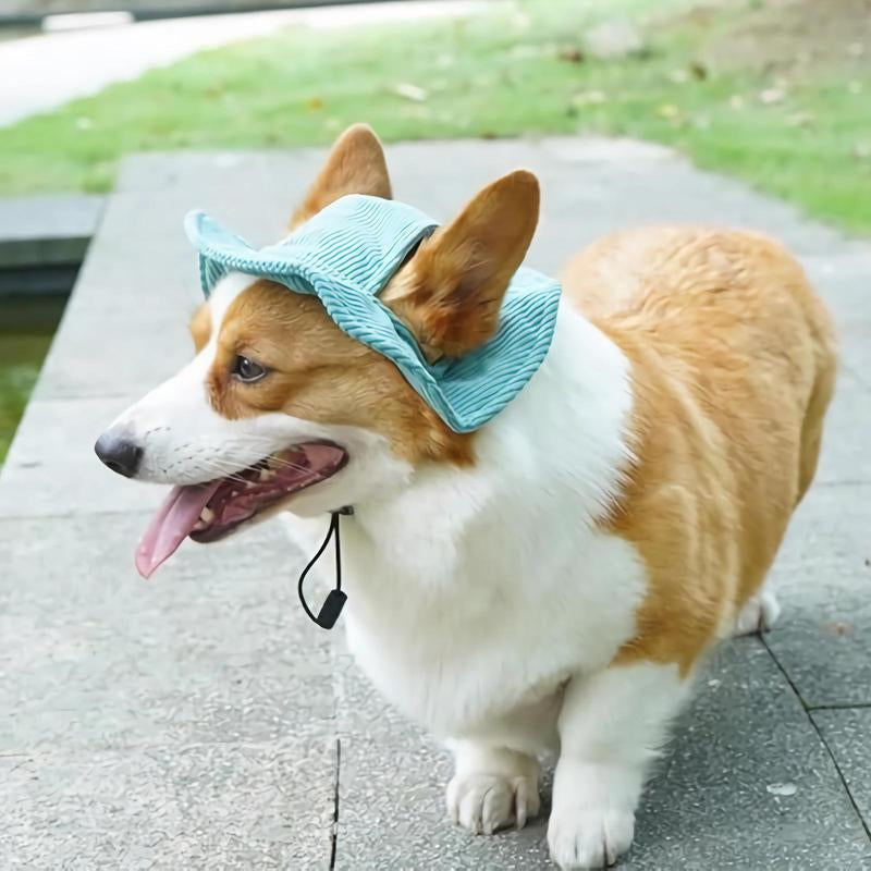 Cute Corduroy Pet Hat with Ear Holes, Outdoor Sun Protection Pet Hat, Pet Supplies for Small Medium Large Dogs & Cats
