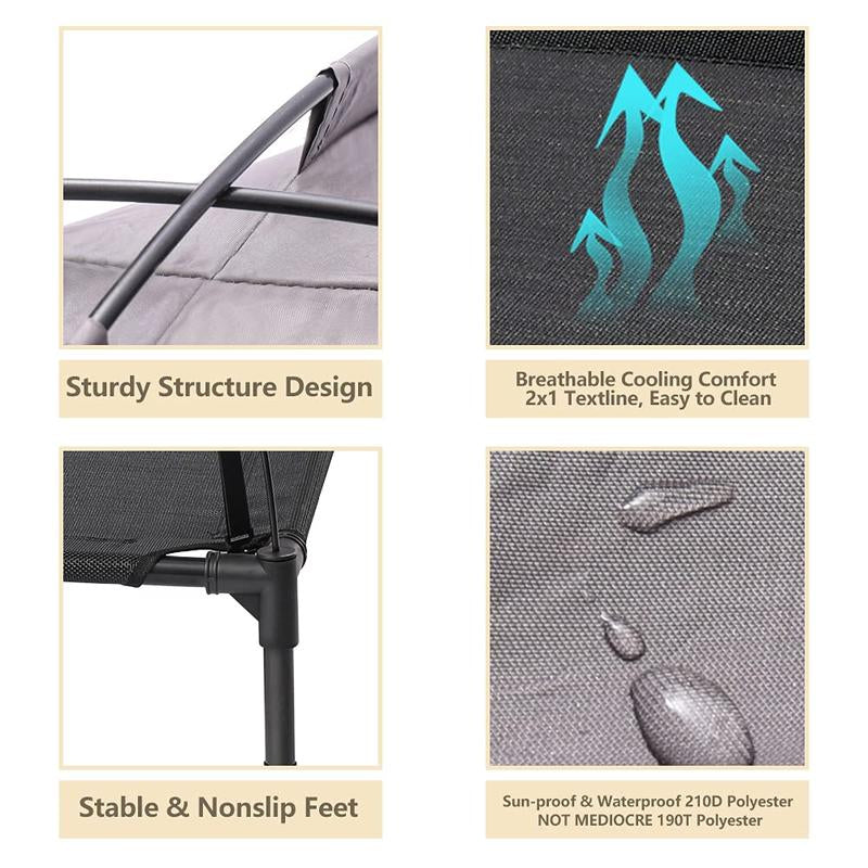 Zooba 2 in 1 Dog House, Dog Houses for Large Dogs Outside, Dog House Outdoor, Featuring Breathable 2X1 Textilene Elevated Dog House, Easy Clean and Assemble