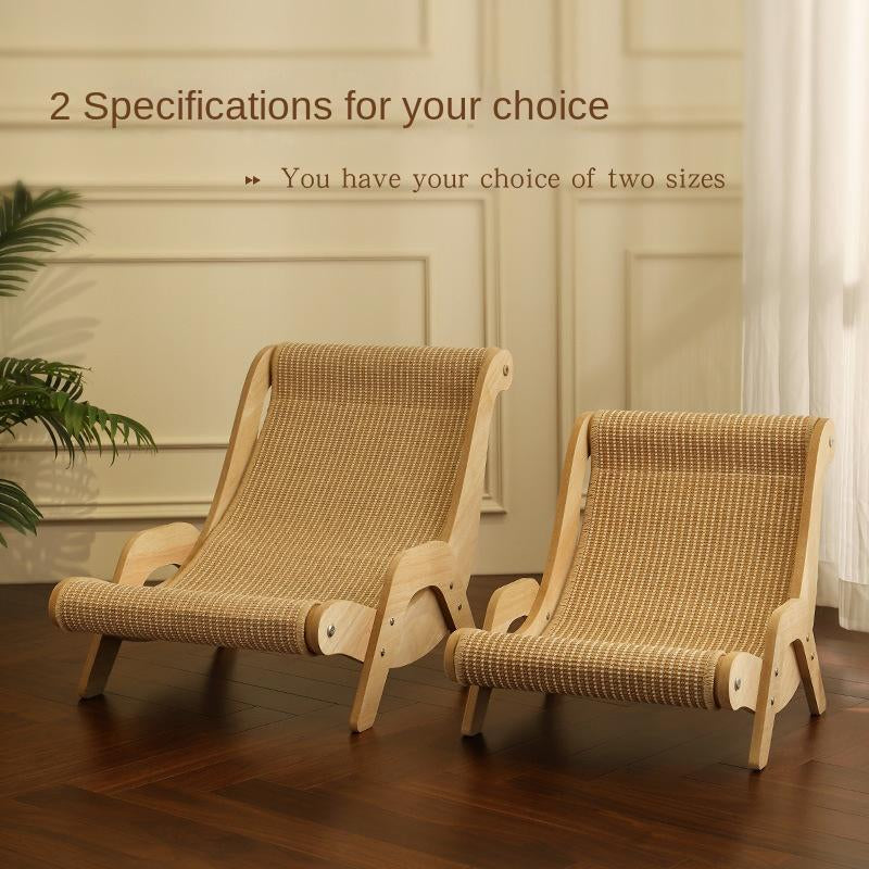 Cat Recliner Scraper Board Anti-Scratch Cat Nest Wooden Sword Hemp Grinding Claws Scratching Pad Pet Hammock Sofa Toy Carton Kitten Homemade