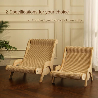 Cat Recliner Scraper Board Anti-Scratch Cat Nest Wooden Sword Hemp Grinding Claws Scratching Pad Pet Hammock Sofa Toy Carton Kitten Homemade