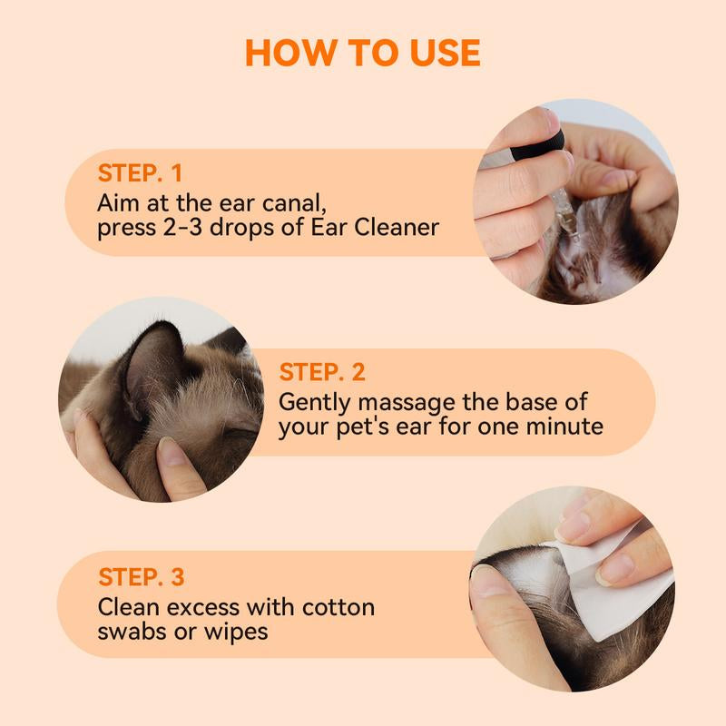 Puainta Ear Cleaner 30Ml Dog Ear Infection Treatment, Quantum Silver Ear Drops for Dogs Ear Infection Ear Mites Treatment for Cats Dogs Itchy