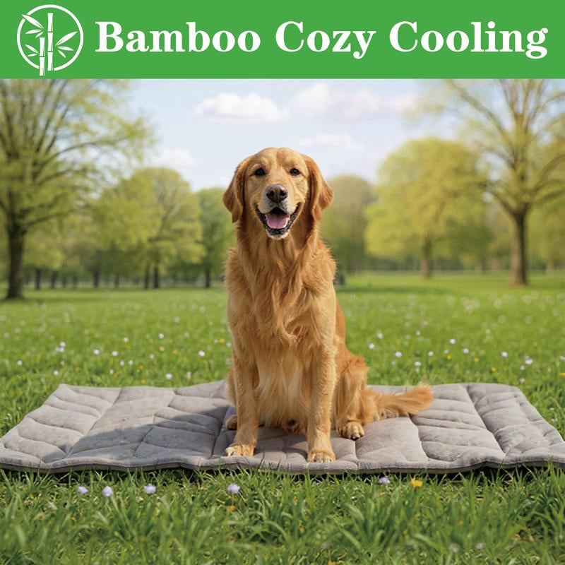 Vagascape Cooling Pet Mat, Eco-Friendly Cooling Pad for Large Dog, Pet Cooling Mats for Dog Bed and Cat House, Use in Crate, Tunk, Camping, Outdoors, Portable, Machine Washable, Durable, without Gel, Outdoorfun