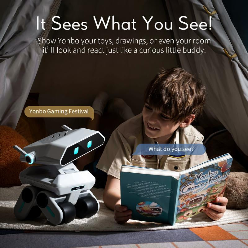 Yonbo AI Robot Companion, Chatgpt Voice Interactive AI Pet with Face Recognition& Emotional Support, Smart AI Toy for Kids & Adults, AI Robot Pet