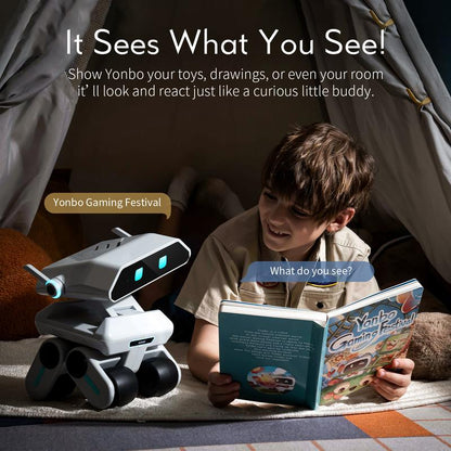 Yonbo AI Robot Companion, Chatgpt Voice Interactive AI Pet with Face Recognition& Emotional Support, Smart AI Toy for Kids & Adults, AI Robot Pet
