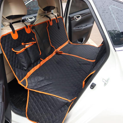 [On Sale!]Dog Car Seat Cover, Waterproof Scratchproof Hammock W/ 4 Storage Bags Side Flaps, Washable Nonslip Backseat Protector for Cars,Trucks,Suvs. Carrier