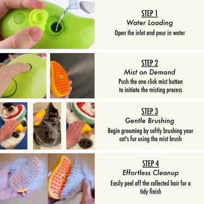 Pet Spray Brush: 3-In-1 Hair Removal, Rechargeable, Affordable – Cat Brush for Detangling and Shedding, Pet Supplies