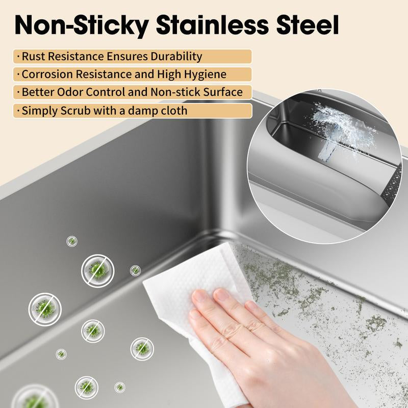 【Geoorood】Geoorood XXL Cat Litter Box Stainless Steel 20L with Lid, XL Large Metal Litter Box High Sided Design,Anti-Urine Leakage, Include Cat Mat & Litter Scoop, Neverabsorbsodors, Easycleaning, Non-Sticky#Catlovers#Septemberrestock#Fallfreshness