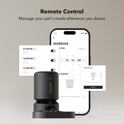 PETLIBRO Automatic Cat Feeder with Camera for Two Cats, 1080P HD Video with Night Vision, 5G Wifi Pet Feeder with 2-Way Audio for Cat & Dog, Low Food & Motion & Sound Alerts, Dual Tray, Black 5L PETLIBRO