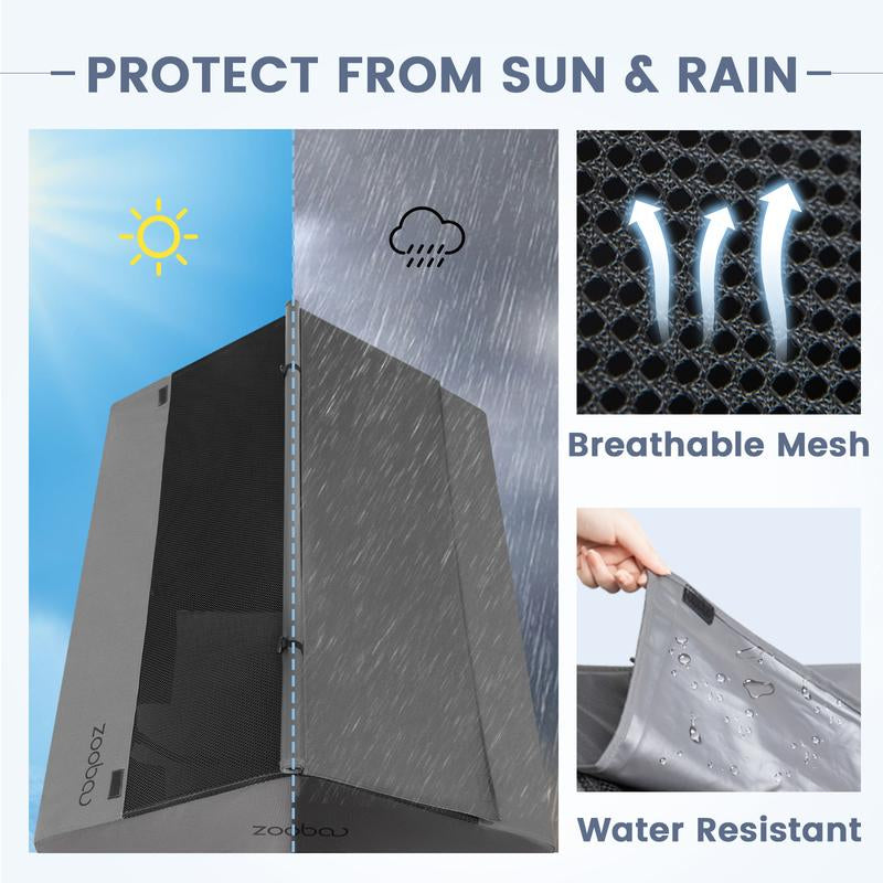 Zooba 2 in 1 Dog House, Dog Houses for Large Dogs Outside, Dog House Outdoor, Featuring Breathable 2X1 Textilene Elevated Dog House, Easy Clean and Assemble