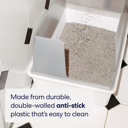 Cubby Litter Box - High Sided Cat Litter Box, Open Top, High Quality, Nonstick, Odor Resistant, Anti-Urine Leakage, Scatter Control