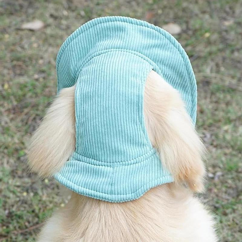 Cute Corduroy Pet Hat with Ear Holes, Outdoor Sun Protection Pet Hat, Pet Supplies for Small Medium Large Dogs & Cats