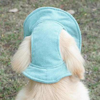 Cute Corduroy Pet Hat with Ear Holes, Outdoor Sun Protection Pet Hat, Pet Supplies for Small Medium Large Dogs & Cats