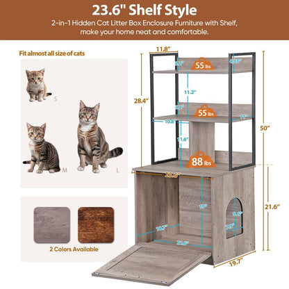 Pet Republic Odor-Free Enclosed Cat Litter Box W/ Litter Scoop & Mat & Tray for Small Cat/Kitten - Privacy and Easy Access