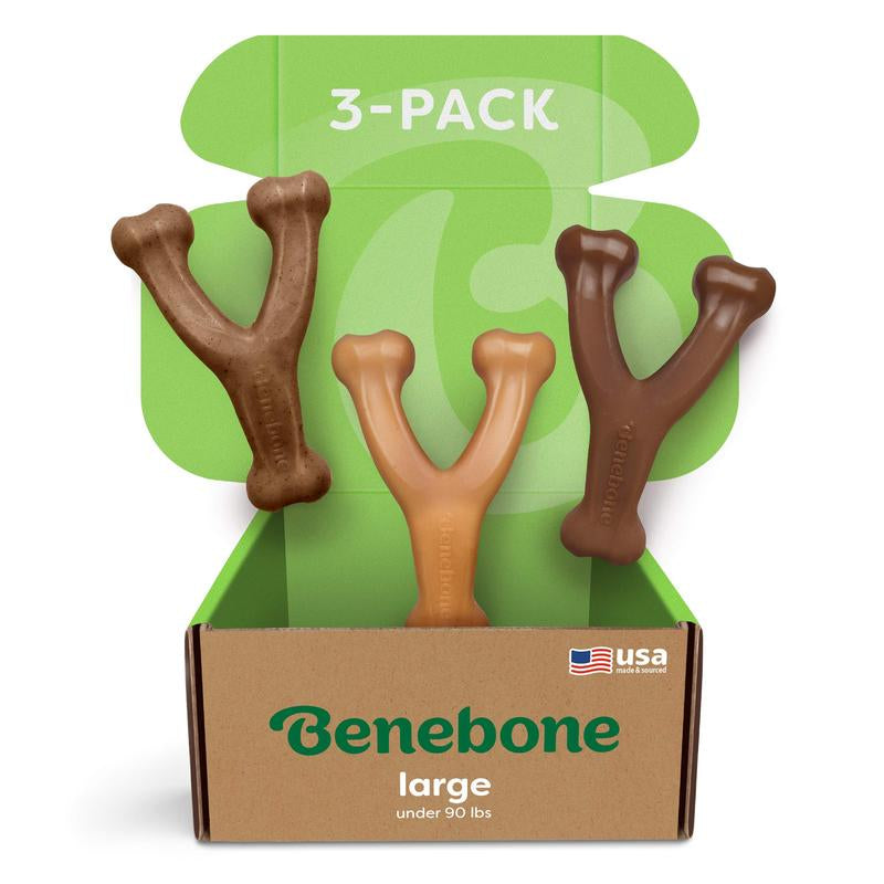 Wishbone Trio | 3-Pack of Durable Dog Chew Toys | Real Flavor & Long-Lasting Play