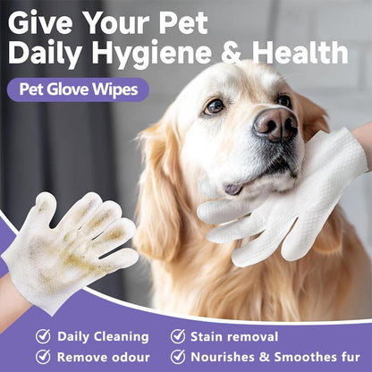 20Pcs Pet Cleaning Gloves Deodorant Bathing Wipes, Hypoallergenic Pet Cleaning Wipes Nourishing Hair Coconut Oil Dog Grooming Wipes, Puppy Bathing Gloves Wipes
