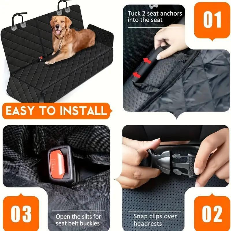 Foldable Car Rear Seat Pet Mat, Waterproof & Dirt-Proof Dog Car Seat Cover, Pet Travel Bed, Dog & Cat Accessories, Automotive Accessories for Dogs, Car Stuff, Breathable Seat Covers, Waterproof Seat Protectors