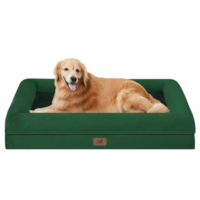 Orthopedic Washable Large Dog Bed: Large Dog Bed Bolster Waterproof - Dog Beds for Medium Xlarge Extra Dogs with Removable Cover