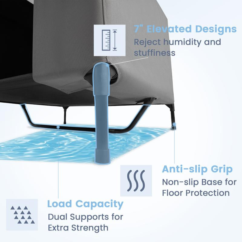 Zooba 2 in 1 Dog House, Dog Houses for Large Dogs Outside, Dog House Outdoor, Featuring Breathable 2X1 Textilene Elevated Dog House, Easy Clean and Assemble