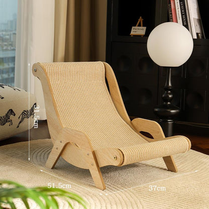 Cat Recliner Scraper Board Anti-Scratch Cat Nest Wooden Sword Hemp Grinding Claws Scratching Pad Pet Hammock Sofa Toy Carton Kitten Homemade